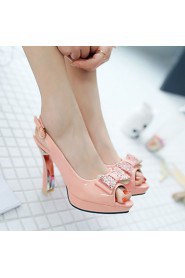 Women's Shoes Spool Heel Heels/Platform/Sling back/Open Toe Sandals Party & Evening/Dress Black/Pink/White