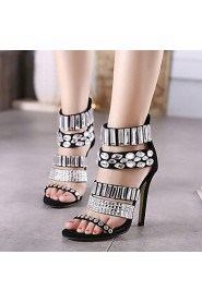 Women's Shoes Synthetic Stiletto Heel Platform / Open Toe Sandals Party & Evening / Dress Black