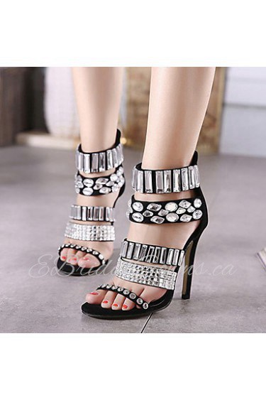 Women's Shoes Synthetic Stiletto Heel Platform / Open Toe Sandals Party & Evening / Dress Black