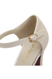 Women's Crystal Peep Toe Platform Stiletto Heel Shoe /White / Almond