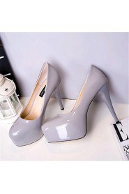 Women's Shoes Leatherette Stiletto Heel Heels Heels Party & Evening Black / Gray