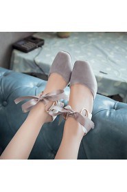 Women's Shoes Chunky Heel Heels / Slippers / Square Toe Heels Casual Black / Pink / Red / Gray / Orange