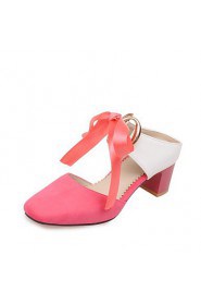 Women's Shoes Chunky Heel Heels / Slippers / Square Toe Heels Casual Black / Pink / Red / Gray / Orange