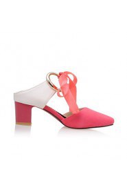 Women's Shoes Chunky Heel Heels / Slippers / Square Toe Heels Casual Black / Pink / Red / Gray / Orange