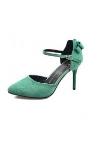 Women's Shoes Fleece Stiletto Heel Heels Heels Office & Career / Party & Evening / Dress Black / Green / Red