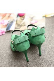 Women's Shoes Fleece Stiletto Heel Heels Heels Office & Career / Party & Evening / Dress Black / Green / Red