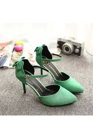 Women's Shoes Fleece Stiletto Heel Heels Heels Office & Career / Party & Evening / Dress Black / Green / Red