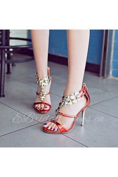 Women's Shoes Heel Heels / Peep Toe Sandals / Heels Party & Evening / Dress / Casual Red / Silver / Gold