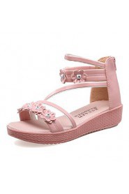 Women's Shoes Wedge Heel Wedges / Ankle Strap Sandals Party & Evening / Dress / Casual Blue / Pink / Beige