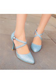 Women's / Girl's Wedding Shoes Heels / Pointed Toe Heels Wedding / Party & Evening / Dress Blue / Silver / Gold