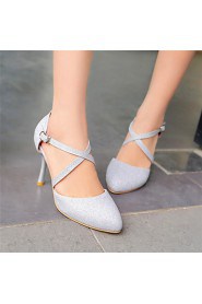 Women's / Girl's Wedding Shoes Heels / Pointed Toe Heels Wedding / Party & Evening / Dress Blue / Silver / Gold