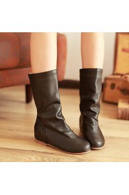 Women's Flat Heel Mid-Calf Boots Shoes(More Colors)