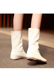 Women's Flat Heel Mid-Calf Boots Shoes(More Colors)