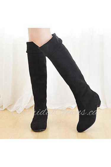 Women's Shoes Fabric Low Heel Fashion Boots Boots Outdoor / Casual Black / Brown