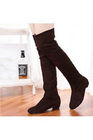 Women's Shoes Fabric Low Heel Fashion Boots Boots Outdoor / Casual Black / Brown