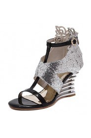 Women's Shoes Wedge Heel Wedges / Open Toe Sandals Wedding / Office & Career / Party & Evening / Dress Silver / Gold