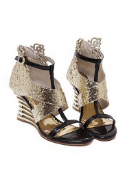 Women's Shoes Wedge Heel Wedges / Open Toe Sandals Wedding / Office & Career / Party & Evening / Dress Silver / Gold