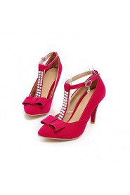 Women's Wedding Shoes Heels / Pointed Toe Heels Wedding / Office & Career / Dress Black / Pink / Red / White