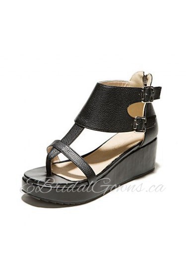 Women's Shoes Wedge Heel Wedges/Slingback Sandals Dress/Casual Black/White