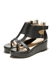 Women's Shoes Wedge Heel Wedges/Slingback Sandals Dress/Casual Black/White