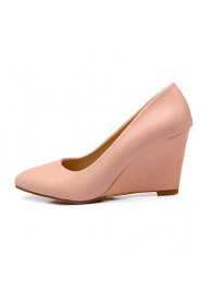 Women's Shoes Leatherette Wedge Heel Wedges / Pointed Toe Heels Casual Pink / Purple / White / Beige