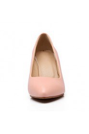 Women's Shoes Leatherette Wedge Heel Wedges / Pointed Toe Heels Casual Pink / Purple / White / Beige