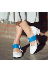 Women's Shoes Patent Leather Chunky Heel Heels Heels Wedding / Party & Evening / Dress / Casual Black / Blue / Red