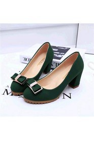 Women's Shoes Leatherette Chunky Heel Heels Heels Outdoor / Casual Black / Green / Beige