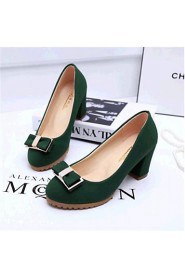 Women's Shoes Leatherette Chunky Heel Heels Heels Outdoor / Casual Black / Green / Beige