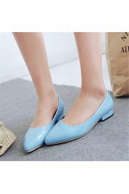 Women's Shoes Patent Leather Low Heel Pointed Toe Heels Office & Career / Party & Evening / Dress / Blue / Pink / Red /