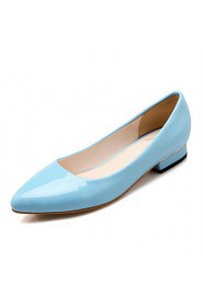 Women's Shoes Patent Leather Low Heel Pointed Toe Heels Office & Career / Party & Evening / Dress / Blue / Pink / Red /