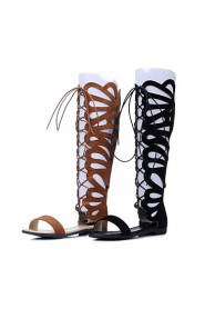 Women's Shoes Flat Heel Gladiator / Novelty / Styles / Open Toe Sandals Party & Evening / Dress / Casual Black / Brown