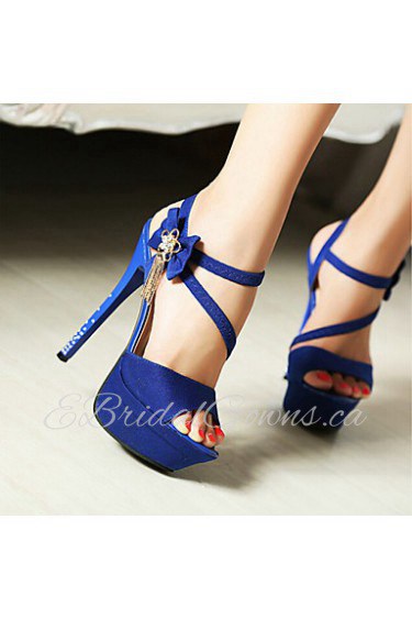 Women's Shoes Faux Stiletto Heel Heels/Peep Toe/Platform Sandals Party & Evening/Dress Black/Blue