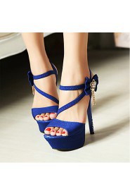 Women's Shoes Faux Stiletto Heel Heels/Peep Toe/Platform Sandals Party & Evening/Dress Black/Blue