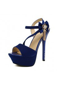 Women's Shoes Faux Stiletto Heel Heels/Peep Toe/Platform Sandals Party & Evening/Dress Black/Blue