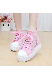 Women's Shoes Libo New Style Platform Casual Comfort Breathable Canvas Fashion Sneakers Black / Pink / White