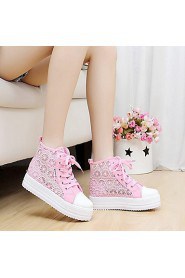 Women's Shoes Libo New Style Platform Casual Comfort Breathable Canvas Fashion Sneakers Black / Pink / White