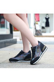 Women's Shoes Fur / Tulle Wedge Heel Wedges Fashion Sneakers Outdoor / Athletic / Casual Blue / Green