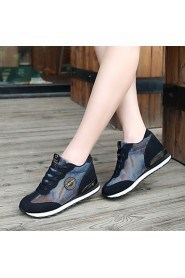 Women's Shoes Fur / Tulle Wedge Heel Wedges Fashion Sneakers Outdoor / Athletic / Casual Blue / Green