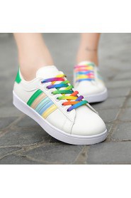 Women's Shoes Leather Flat Heel Comfort Fashion Sneakers Casual White