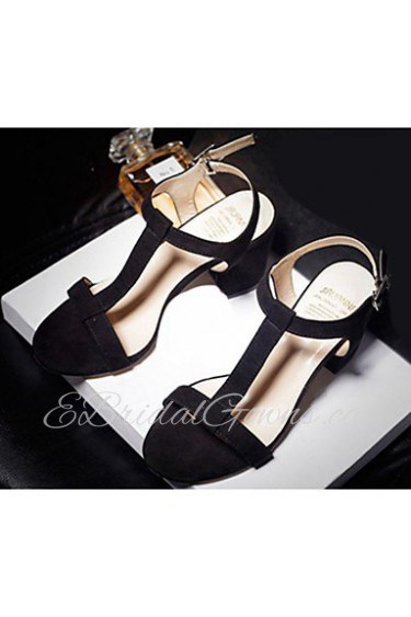 Women's Shoes Fleece Chunky Heel Heels Heels Casual Black / Silver