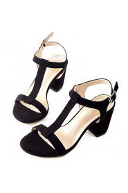 Women's Shoes Fleece Chunky Heel Heels Heels Casual Black / Silver