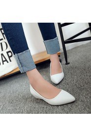 Women's Shoes Leatherette Low Heel Pointed Toe Flats Outdoor / Office & Career / Casual Black / Green / Pink / White