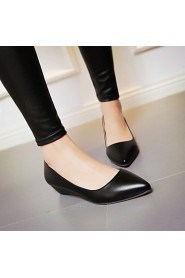 Women's Shoes Leatherette Low Heel Pointed Toe Flats Outdoor / Office & Career / Casual Black / Green / Pink / White