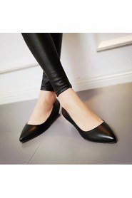 Women's Shoes Leatherette Low Heel Pointed Toe Flats Outdoor / Office & Career / Casual Black / Green / Pink / White