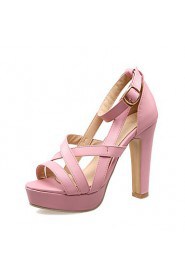 Women's Shoes Chunky Heel Heels / Peep Toe / Platform Sandals Wedding / Party & Evening / Dress Yellow / Pink / White