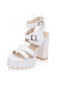 Women's Shoes Chunky Heel Heels/Platform/Open Toe Sandals Dress Black/White