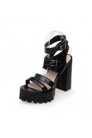 Women's Shoes Chunky Heel Heels/Platform/Open Toe Sandals Dress Black/White