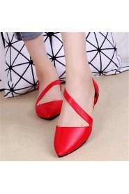 Women's Shoes Leatherette Flat Heel Comfort / Pointed Toe Flats Outdoor / Casual Black / Red / White