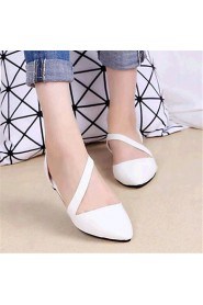 Women's Shoes Leatherette Flat Heel Comfort / Pointed Toe Flats Outdoor / Casual Black / Red / White